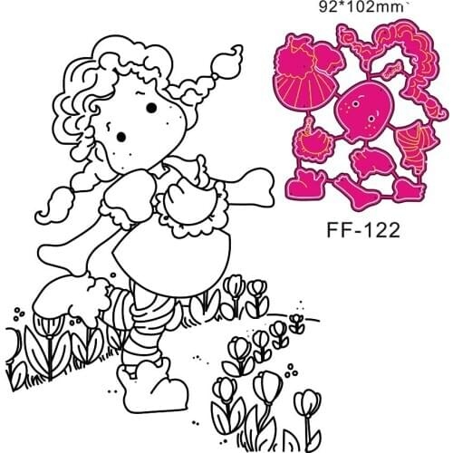 Yulan girl text Metal Cutting Dies for DIY Scrapbooking Die Cut New Cuts for Paper Card Making Craft Phototampons