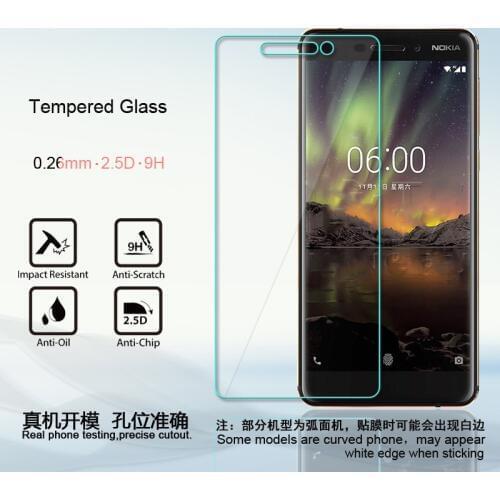 2pcs Tempered Glass for Nokia 1 2 3 4 5 6 (2017) 7 8 plus Explosion-proof Protective Film Screen Protector