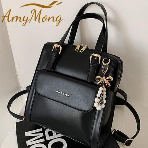 Women Fashion Designer Backpack Purses High Quality Leather Top-handle Travel Bag with Beading School Backbag for Teenager Girls