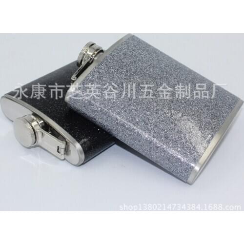 100pcs/lot Supply 4 two foreskin 7 oz stainless steel outdoor portable flagon portable stainless steel bottle fine silver