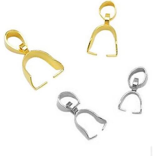 20pcs Stainless Steel Clasps Pinch Clips Bails Charm Melon Seeds Buckle Pendant DIY Necklace Bracelet Connectors Jewelry Finding