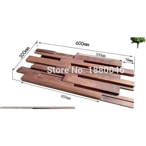 Classical Latest Design Mosaic 3D Wall Tiles Wood Panels 6pcs one pack Manufacturers For Bedroom Teahouse Art Wall Decorative