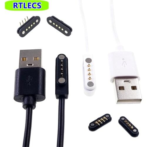 5 Sets Magnetic usb charging cable Male Female Pogo Pin connector 4 Position Power Data Magnets contact Pad PCB Solder