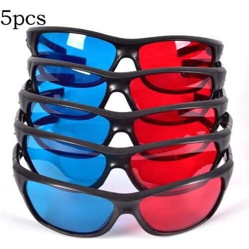 5pcs/set Frame Red Blue 3D Glasses For Dimensional Anaglyph Movie Game DVD