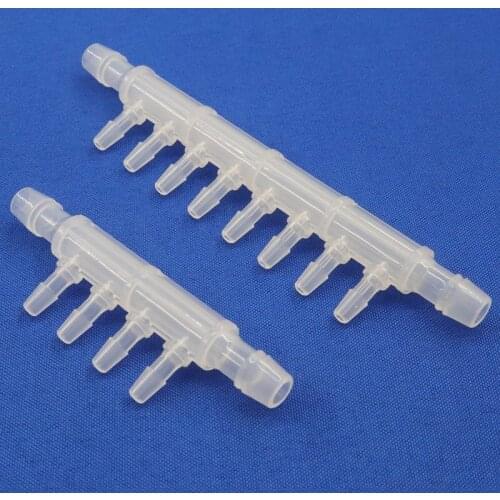 50~1pcs 8-4mm 6~10ways PP Plastic Connectors Micro Irrigation Pipe Splitters Fish Tank Air Pump Aerator Hose Distributors