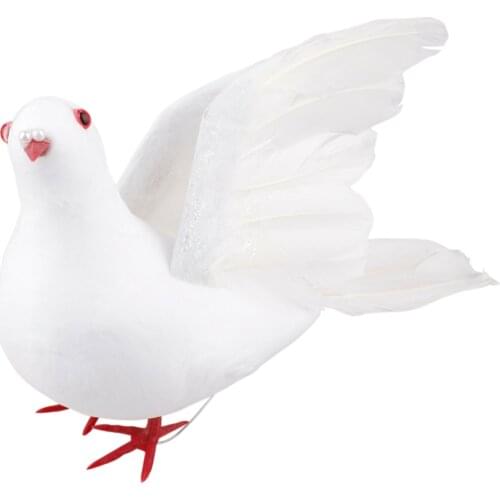 White Simulation Foam Doves Lifelike Artificial Feathered Mini Birds With Metal Clip For Christmas Tree Wreath Wedding