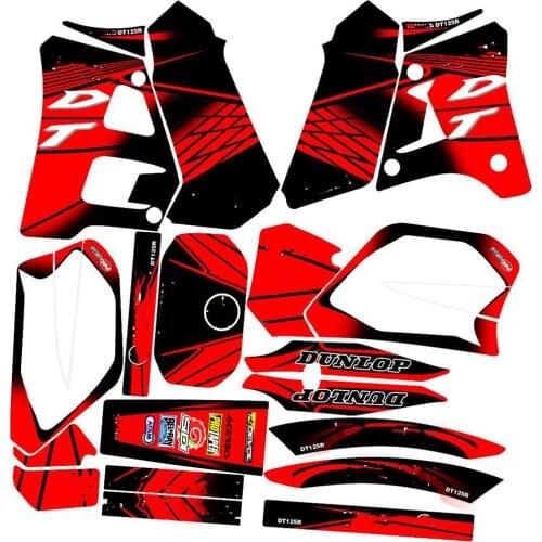 Free Customized Motorcycle 3M graphics stickers BACKGROUNDs decals kits For YAMAHA DT125R DT 125R For YAMAHA DT200R DT 200R