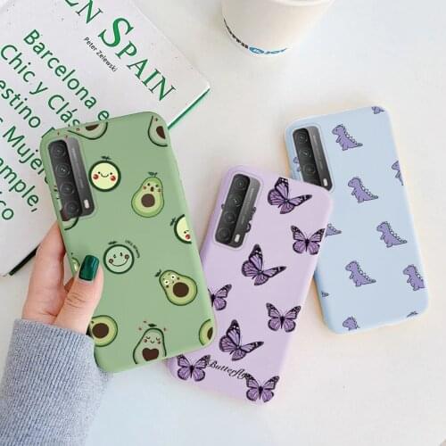 For Huawei P smart 2019 2021 Y7a Cases Soft Touch Silicon Flower Fundas For Psmart 2021 y7 a Protective Back Cover Coque Etui