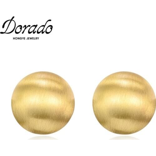 Dorado Big New Round Stud Earrings For Women Alloy Half Ball Earring Fashion Jewelry pendientes boucle d'oreille femme 2020