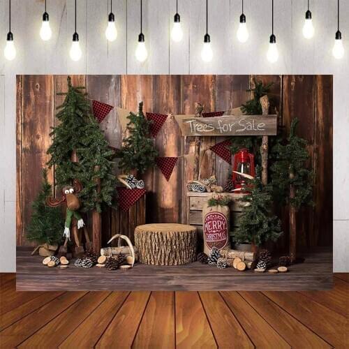Mehofond Merry Christmas Photography Background Trees For Sale Vintage Wooden Wall Winter Backdrop Decor Photo Studio Backdrop