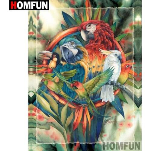 HOMFUN 3D Diamond Painting "Animal parrot" DIY Full Rhinestones Drill Cross-stitch Kits Square Round Diamond Embroidery A08863