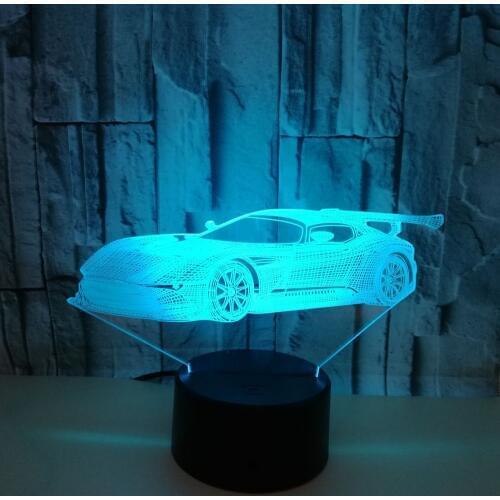 Creative Car 3d Night Lamp Colorful Touch Remote Control Table Lamps For Living Room Sports Car 3d Acrylic Table Lamp