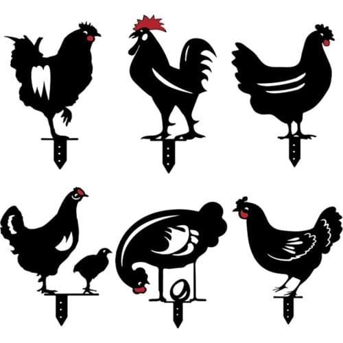 Chicken Yard Art Garden Statues Outdoor Backyard Lawn Stakes Acrylic Hen Gardening Decoration Ornaments Gift