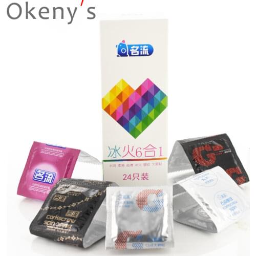 MingLiu 24PCS mix styled suit g-spot Ultra Thin Condoms for man contex delay lubricant for sex Horny Men Women Adult Sex Toy