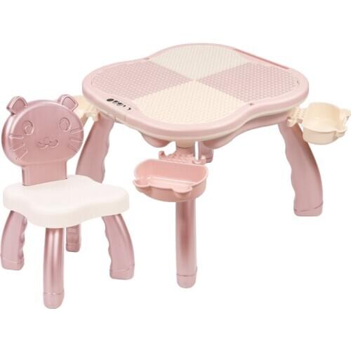 Myopia Prevention Multi-Functional Healthy Sitting Development Table Large Particle Assembled Building Block Wall Study Table