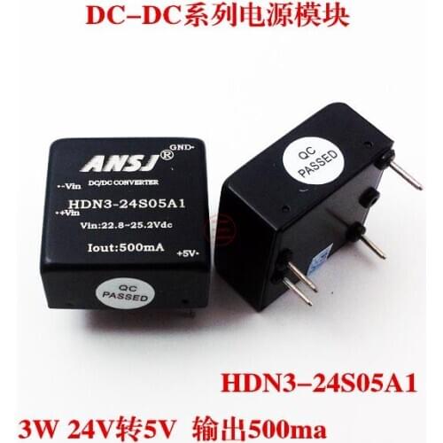 Power module 24V to 5V isolation voltage r egulator module power 3W output 500maHDN3-24S05A1
