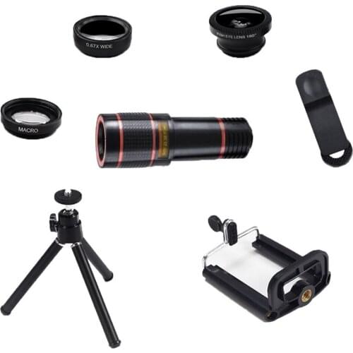 12 Times Zoom High Power Monocular Telescope Monocular Outdoor Hunting Sports Telescope HD Night Vision Telescope 7 Piece Set