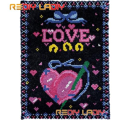 Latch Hook Rug Kits Two Birds Seat Cushions DIY Carpet Rug Chunky Yarn Needlework Crocheting Tapestry Knotted Floor Mat Crafts