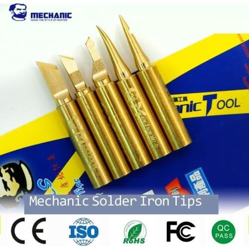 20pcs MECHANIC Pure Cooper Soldering Tip Precise Temperature Soldering Iron Head Electronic Component Iron 900m-t-is 900m-t-k
