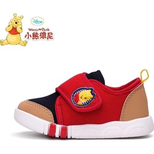 Original Disney childrens shoes Comfortable and breathable toddler shoes Baby shoes Winnie the Pooh childrens cloth shoes