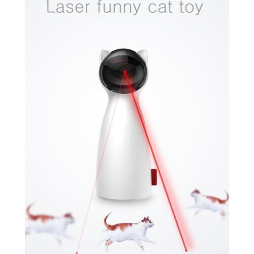 Creative Cat Pet LED Laser Funny Toy Smart Automatic Cat Exercise Training Entertaining Toy Multi-Angle Adjustable USB Charge