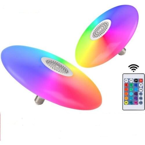 Smart Led Bulb Music E27 Ufo Bluetooth Rgb Colorful+ White Light High Power Lamp Remote Control Colorful Speaker Keys Wireless