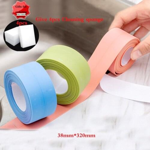 For Bathroom Kitchen Shower Sink Bath Sealing Strip Tape Caulk Strip Self Adhesive Waterproof Wall Sticker Sink Edge Tape