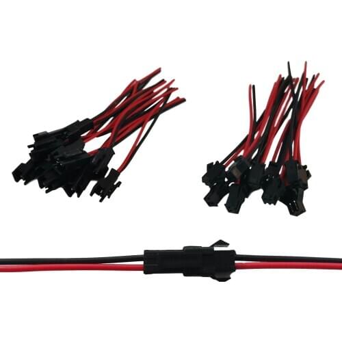 High quality 10Pairs 10cm 15cm Long JST SM 2Pins Plug Male to Female Wire Connector