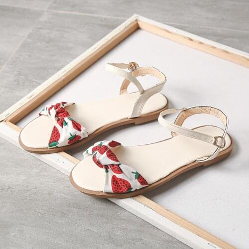 2021 new summer sandals for women, flat flat, pineapple, strawberry, one shoe, two shoes, sandals for women, fairy beach shoes f