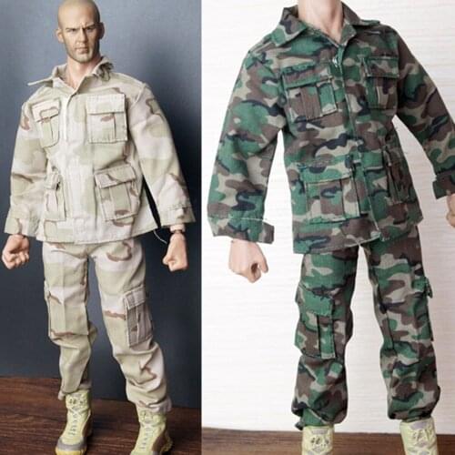 1/6 Camouflage Tops Pants Set Male Soldier Clothes Model For 12'' Action Figure