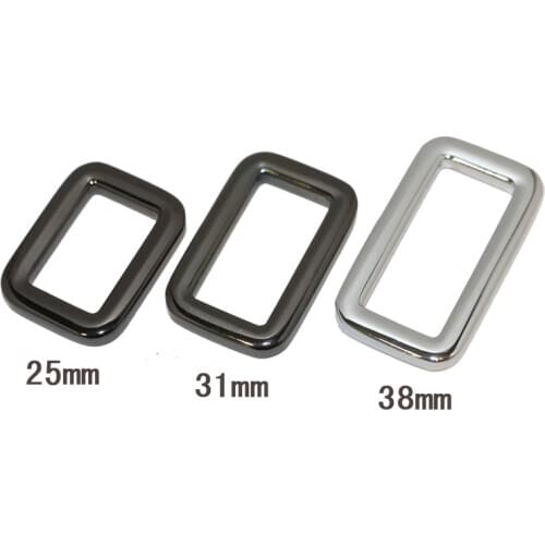10pcs Rectangle Rings webbing Belt buckle alloy nickel 25mm 30mm 38mm