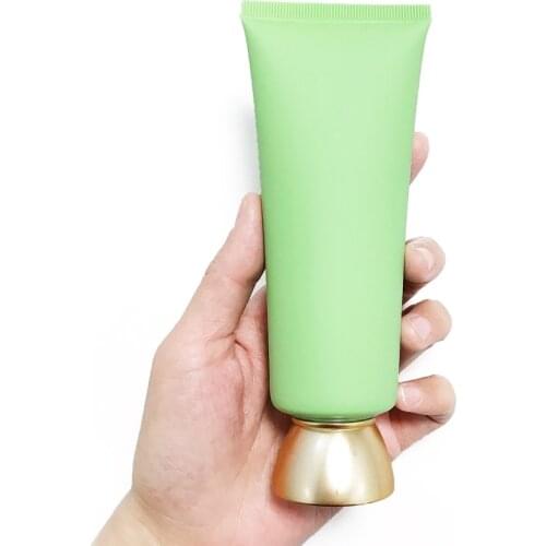 100ML X 50 Matte Green Squeeze Empty Plastic Tube Cleanser Lotion Container Frosted Soft Tube Makeup Packaging