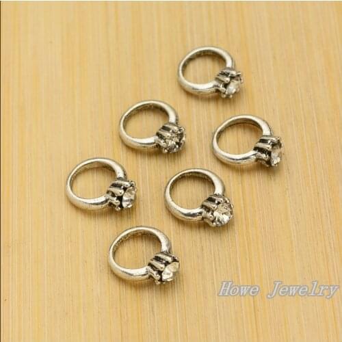 120 pcs Vintage Charms Ring Pendant Antique silver Fit Bracelets Necklace DIY Metal Jewelry Making