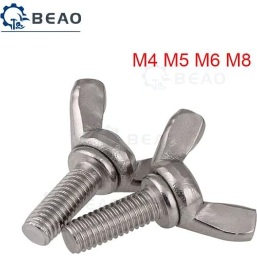 2Pcs 316 Stainless Steel Butterfly Screws Thumb Butterfly Bolts M4 M5 M6 M8 Claw Hand Screws DIN316