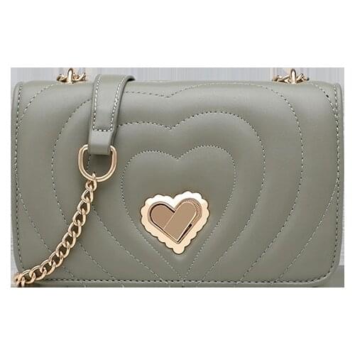 2019 Korean version of the new fashion chain shoulder bag texture Joker slung love small square bag womens bag