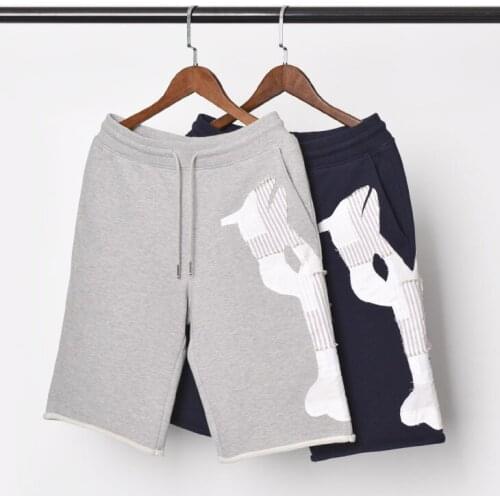 2021 Fashion TB THOM Brand Casual Shorts Men Summer Patchwork Sports Trousers Personality Hip Hop Loose Jogger Track Shorts