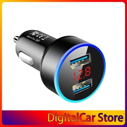 3.1A Dual USB Car Charger With LED Display Universal Mobile Phone Car Chargers Fast Charging Adapter