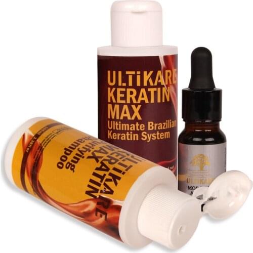 3pcs a Mini Set 100ML Keratin Hair Treatment Formalin 8%+100ML Purifying Shampoo+10ML Argan Oil Straighten Repair Hair