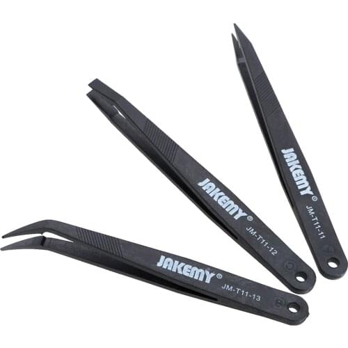 DIYWORK Flat/Pointed/Curved Forceps 3PCS/set Plastic Tweezers Anti-static Tweezers Set Phone Laptop Electronic Repair Tools