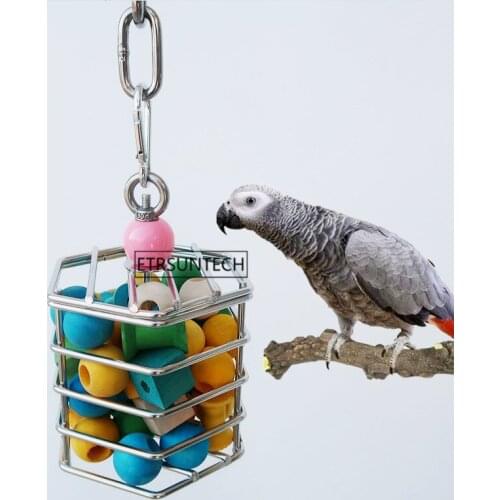 40pcs Stainless Steel Parrot Bird Toys Pet Parrot Bird Bites Climb Chew Toys Building Block Toy