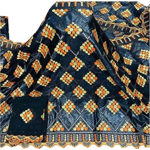 5+2 Yards African Bazin Riche Fabric With Brode Embroidery Swiss Cotton Lace Fabric Nigerian Lace Fabric for Dress HL-135