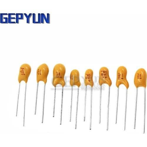5PCS Tantalum Capacitor 16V 20V 25V 35V 50V 0.22UF 0.33UF Gepyun 0.47UF 100UF 220UF 1UF 2.2UF 4.7UF 10UF 15UF 22UF 47UF DIP