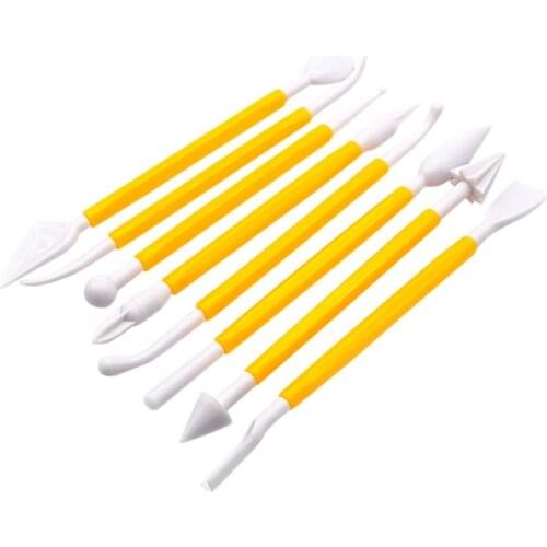 8Pcs Fondant Cake Decorating Modelling Tools Fondant Needle Cake Pastry Carving Cutter Flower Clay Baking Tool Cake carving pen