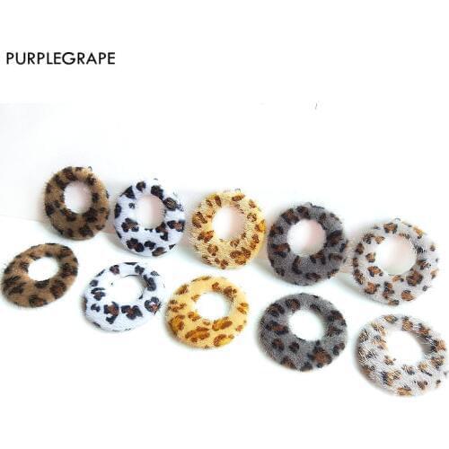 Geometric DIY Handmade Earrings Pendant Accessories Material Minimalist Temperament Leopard Plush Winter New Ring 8pcs