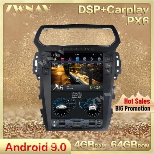 Tesla style Car Multimedia player Android 9.0 1 Din For FORD Explorer 2011+ car gps navi radio audio stereo big screen head unit