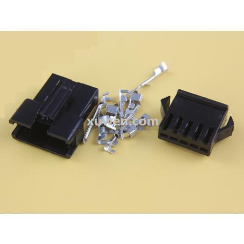 Free shipping 10/PCS JST 2.54mm SM 5 Pin 5 Way Multipole Connector plug With ternimal male and female