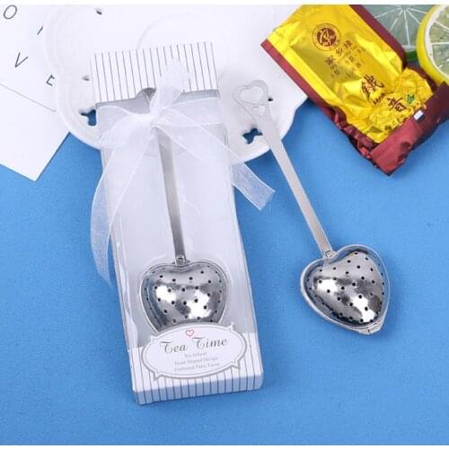 Free shipping Heart Shape TeaTime Heart Tea Infuser Spoon With retial box For Weeding Party gift SN212