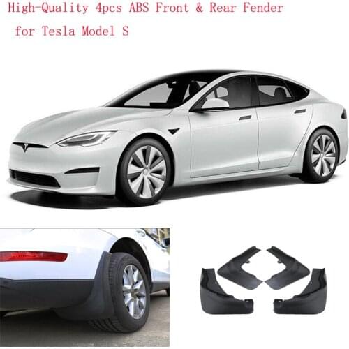 High-Quality 4pcs ABS Front & Rear Fender for Tesla Model S Car Mud Flaps Splash Guard Mudguard Mudflaps Accessories