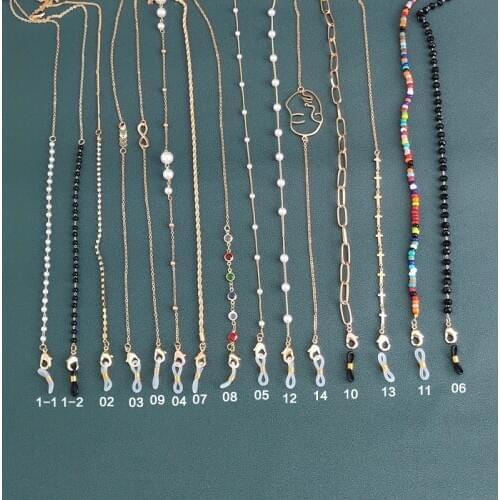 Sunglasses Masking Chains For Women Acrylic Pearl Crystal Eyeglasses Chains Lanyard Glass 2021 New Fashion Jewelry Wholesale