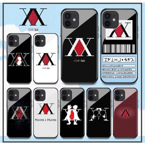 Hunter X Hunter HXH Anime logo phone tempered glass Case for IPhone 11 12 pro MAX mini X XR XS MAX 6 6s 7 8 Plus Case